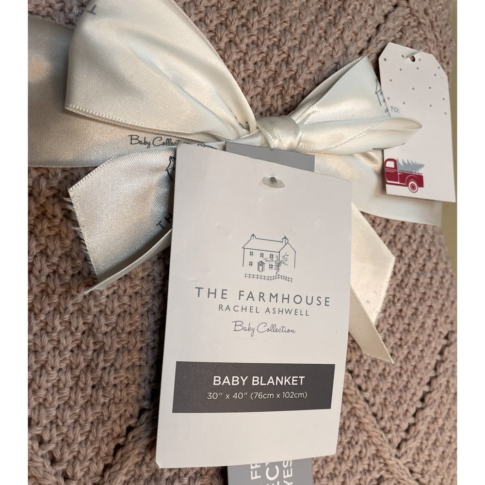NEW Baby Blanket THE FARMHOUSE RACHEL ASHWELL PINK